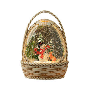 Nouveau panier de fleurs père noël résine ornements vent lampe neige boîte à musique boule de cristal cadeau enfants haut de gamme - Product Image 5