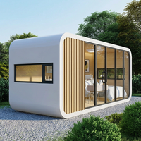 Cabine modulaire haut de gamme Apple avec isolation thermique et design intérieur luxueux pour utilisation en glamping, resort et séjour chez l'habitant