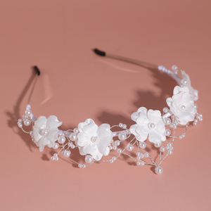 Fascia per Capelli Nuziale Personalizzata in <span class=keywords><strong>Argento</strong></span> Sterling <span class=keywords><strong>925</strong></span> Placcato Oro 14K con Perle e Pizzo, Corona per Capelli Fatta a Mano, Copricapo Personalizzato - Product Image 5