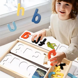 เกมคำสะกดสำหรับเด็ก, ของเล่นตัวอักษร ABC การ์ดตัวอักษรจับคู่บล็อกของเล่นเด็กสะกดการเรียนรู้ของเล่นเพื่อการศึกษา - Product Image 1