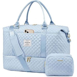 Free Sample <b>Women</b> casual Gym Fitness Duffel Bag Travel Tote <b>Shoes</b> Compartment Weekender Overnight Tote Large Capacity Travel Bag - Product Image 6