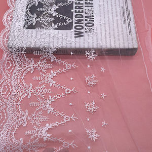 シルク刺繍レースデザイナーレース女性用アクセサリーメッシュレースファインスレッド刺繍 - Product Image 5