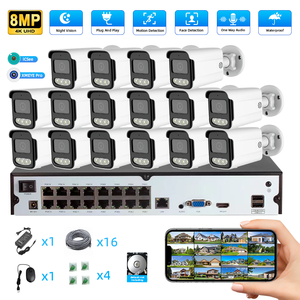 Kit NVR POE OEM 3/4/5/8MP 4K 4-16CH con <span class=keywords><strong>Telecamere</strong></span> IP Bullet per Sistema <span class=keywords><strong>di</strong></span> Videosorveglianza CCTV POE per Sicurezza Domestica Interna ed Esterna - Product Image 1