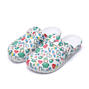 Chaussons de bloc opératoire unisexes à bon prix, sabots de protection en EVA à bout fermé et semelle souple, imprimés de dessins animés, pour médecins et infirmières - Product Image 6