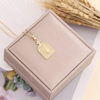 Pendentif en zircon micro-serti en cuivre plaqué or 18 carats, bijoux, croix, pendentif en zircon Madonna, collier