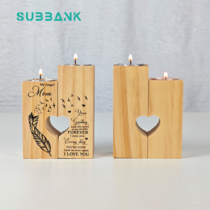 Subbank, regalo <span class=keywords><strong>de</strong></span> San Valentín <span class=keywords><strong>de</strong></span> madera personalizado para hombres y mujeres, pareja romántica en forma <span class=keywords><strong>de</strong></span> corazón, decoración <span class=keywords><strong>de</strong></span> boda, portavelas - Product Image 6