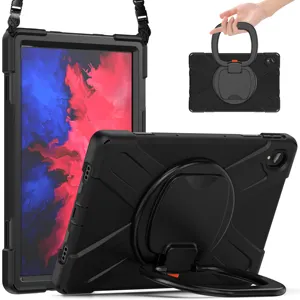 2019 hot selling PC Silicone hybrid rugged cover with hand strap for Lenovo Tab P11/P11 PLUS hard case with built in screen