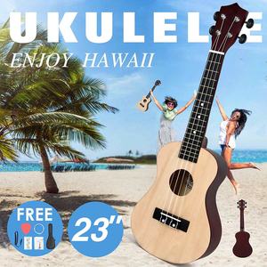 Ukulele <span class=keywords><strong>de</strong></span> concert HUASHENG 23 pouces, cordes en nylon, touche en ébène, corps en acajou, pour adulte débutant, enfant, pack <span class=keywords><strong>guitare</strong></span> hawaïenne miniature - Product Image 2