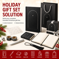 Carnet de notes A5 personnalisé pour Noël, couverture rigide noir mat avec étoile argentée, reliure cousue, 80 feuilles, cadeau d'entreprise
