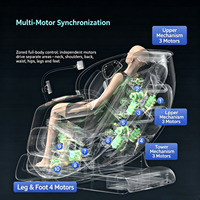 Luxus-Massagesessel mit Schwerelosigkeit, Heizfunktion, 4D-Manipulator, Doppelbewegung, Extra Langer Ganzkörper-Massagesessel im Thai-Stil