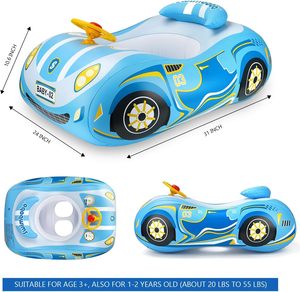 Flotador Inflable 3D para Bebés con Forma de Auto, Anillo de Natación con Volante, PVC Resistente, Anti-vuelco, para Niños Pequeños - Product Image 4