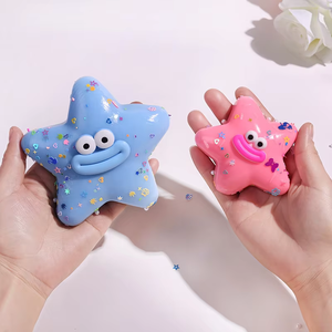 Cute Sausage Mouth Starfish Squeeze <b>Toy</b> - Plastic Fidget for Office Stress Relief, Funny <b>Desk</b> Decor & Party Favors - Product Image 4