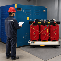 Transformateur triphasé sec toroïdal élévateur de tension 10kV 10.5kV 11kV 35kV 380V 480V 50/60Hz pour alimentation électrique industrielle
