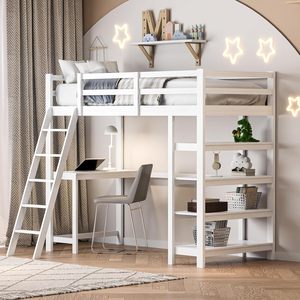 <span class=keywords><strong>Lit</strong></span> <span class=keywords><strong>superposé</strong></span> pour enfants en bois blanc <span class=keywords><strong>Lit</strong></span> mezzanine pour enfants <span class=keywords><strong>avec</strong></span> clôture de sécurité et tiroir de <span class=keywords><strong>bureau</strong></span> Cabine <span class=keywords><strong>Lit</strong></span> Rangement Escaliers - Product Image 3