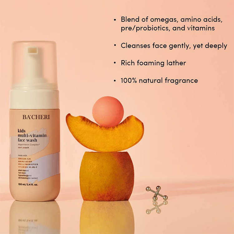 Детское средство для мытья лица, дыня, персик, помело, мягкое, травяное, органическое, нежное, увлажняющее, питательное средство для очистки лица от солнца