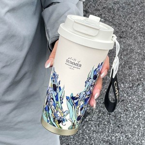 Termo de <span class=keywords><strong>Café</strong></span> Aislado de 500ml con Tapa de Doble Acceso, Diseño Tradicional de Pincel de Tinta, Taza Térmica de 17oz para Oficina, Patrimonio Cultural - Product Image 6