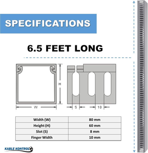 Dây Ống mở khe cắm cáp mương 50*80 nhựa màu xám bàn quản lý cáp công nghiệp - Product Image 2
