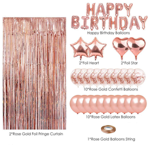 Ensemble de décoration de ballons or rose, fournitures pour fête d'anniversaire, décoration de fête joyeuse, décoration de mariage - Product Image 2
