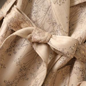 Boying automne nouveau Style femmes <span class=keywords><strong>Trench</strong></span> Coat pour les trajets quotidiens modèles personnalisés fermeture de ceinture avec bouton imprimé - Product Image 5