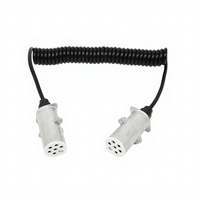 Nouveau câble en spirale pour remorque de camion EU 24V TPU -40 résistant au froid, 7 broches, 7 conducteurs, type S, prise en aluminium ABS/EBS