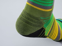Chaussettes athlétiques à compression rembourrées Chaussettes de course ultra-légères à rayures Micro Crew pour homme