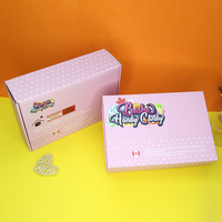 Petite boîte personnalisée en carton rose faite à la main pour cadeau de bonbons, noix et chocolat avec diviseur de papier