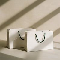 Sacs de courses en papier kraft imprimé biodégradable et respectueux de l'environnement |   Emballage cadeau personnalisé pour les fêtes avec poignées personnalisables