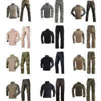 Conjunto de Uniforme Táctico Resistente 65/35 TC Ripstop, Traje de Entrenamiento de Campo Impermeable y Transpirable, Traje Negro Tipo Frog para Guardia de Seguridad