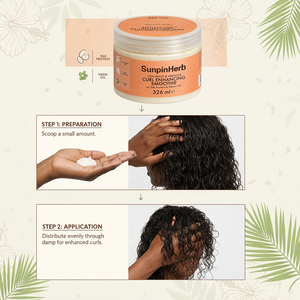 Crème Professionnelle Rehausseur de Boucles Formule Coco Hibiscus pour Cheveux Secs, Crépus et Bouclés – Soin Coiffant Sans Rinçage - Product Image 5