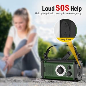 Radio Meteorológica Solar de Emergencia AM/FM/NOAA y Banco de Energía Recargable de 10000 mAh con Manivela para Supervivencia, Camping y Actividades al Aire Libre - Product Image 3