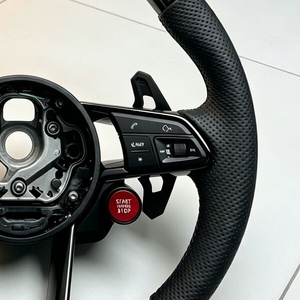 Nouveau Volant en Cuir et Fibre de Carbone <span class=keywords><strong>S</strong></span>-<span class=keywords><strong>Line</strong></span> avec Bouton de Démarrage pour <span class=keywords><strong>Audi</strong></span> Q5 R8 TTRS C6 C7 S7 S4 A4 B8 RS3 SQ5 S5 B9 A6 C8 <span class=keywords><strong>A3</strong></span> - Product Image 5