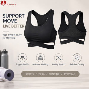<span class=keywords><strong>Reggiseno</strong></span> <span class=keywords><strong>Sportivo</strong></span> da Donna con Fasce Incrociate, Copertura Totale, Senza Ferretto, 85% Nylon Elasticizzato, Abbigliamento <span class=keywords><strong>Sportivo</strong></span>, Fornitore OEM - Product Image 3