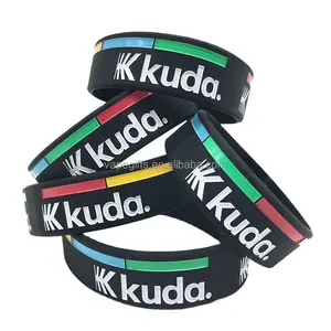 Individuelles Logo Silikon-Gummi-Armband Großhandel für Werbung für Veranstaltungen und Geschenke Armband