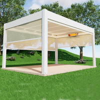 Pergolas permanentes de jardin et rideaux de gazébos en aluminium Ensembles d'extérieur avec stores coupe-vent et imperméables