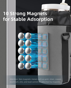 Sac de sport magnétique personnalisé pour bouteille d'eau, nouveau design, sac bandoulière magnétique avec pochette pour bouteille, accessoires d'entraînement - Product Image 4