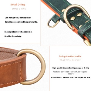<span class=keywords><strong>Collar</strong></span> de perro de cuero acolchado suave para perros con placa de nombre grabada <span class=keywords><strong>Collar</strong></span> de perro de cuero personalizado suministros acolchados para mascotas - Product Image 5