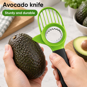 Couteau à avocat en gros 3-en-1 : Outil sûr et facile pour retirer le noyau, trancher uniformément – Idéal pour la maison, la cuisine et les restaurants - Product Image 1