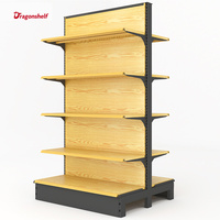 Étagères de supermarché en bois, étagères de présentation, rayonnages de magasin