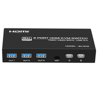 FJ-8K302 FJGEAR 2 ports 2 en 1 sortie 8K HDMI Usb 3.0 commutateur Kvm prise en charge 7680*4320/60Hz HDMI 2.1 version commutateur KVM