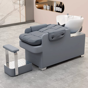 Fauteuil de lavage semi-inclinable Z Wholesale pour salon de beauté, avec bac en céramique, éponge haute densité et structure en bois – Idéal pour salon de coiffure moderne et espace de réception. - Product Image 5