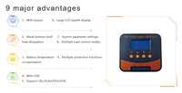 Contrôleur solaire et d'éclairage MPPT haute efficacité 10A-60A 12V/24V avec protection multi-batteries automatique pour camping-car, bateau et applications marines