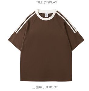 T-shirt Vintage Estiva in Filato Tinto con <span class=keywords><strong>Tre</strong></span> Barre sulla Spalla, Casual, Unisex, Taglie S-4XL - Product Image 5