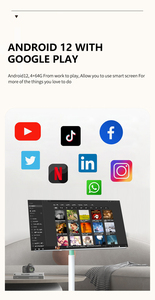 Caméra portable pour tablette Android LED de 21,5, 27 et 32 pouces, pour diffusion en direct sur <span class=keywords><strong>TikTok</strong></span>, rechargeable, mobile, avec support TV - Product Image 4