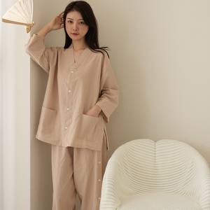 Hommes et femmes Costume deux-pièces Style japonais Vêtements de nuit Peignoir en coton Pyjama Kimono <span class=keywords><strong>Yukata</strong></span> - Product Image 2