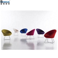 Stof Vintage Eigentijdse Stijl Zwart Bad Stoel Lounge Stoelen Met Chrome Benen
