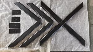 أرجل أثاث من الفولاذ الأسود، أرجل طاولة على شكل X من الحديد المصبوب، قاعدة طاولة قهوة وطعام، أرجل معدنية أنبوبية بيضاوية من الحديد المطاوع - Product Image 2