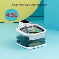 Fontaine à eau automatique pour animaux de compagnie EV Tech, ultra silencieuse, pour chiens, capacité de 4,5 L, design portable, rechargeable, en acier inoxydable