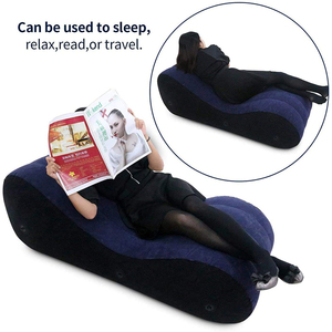 Canapé-<span class=keywords><strong>lit</strong></span> <span class=keywords><strong>gonflable</strong></span> en forme de S pour la maison et la chambre, surface floquée, coussin <span class=keywords><strong>magique</strong></span> pour la lecture, le sommeil et la détente - Product Image 2