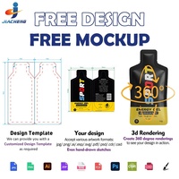 Sachets vides de suppléments de gel énergétique liquide à impression personnalisée, pochette d'emballage avec boîte