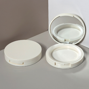Mới tùy chỉnh màu trắng vòng hai lớp bột Blush hộp lật bên trong đường kính 47 Mét rỗng hộp nhựa container với gương mỹ phẩm - Product Image 3